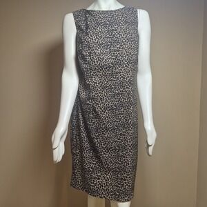 Teddi Dresses Womens Leopard Print Sleeveless Sheath Dress Size 16‎ NWT 811327